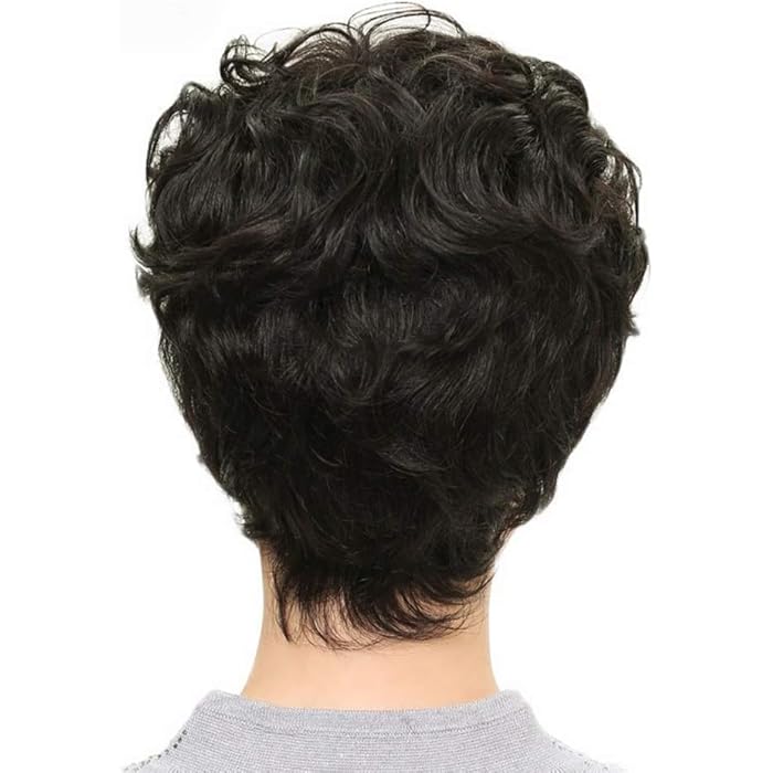 DILLARDS Short Black Wavy Wig Natural Looking Stylish Heat Hair - Image 2
